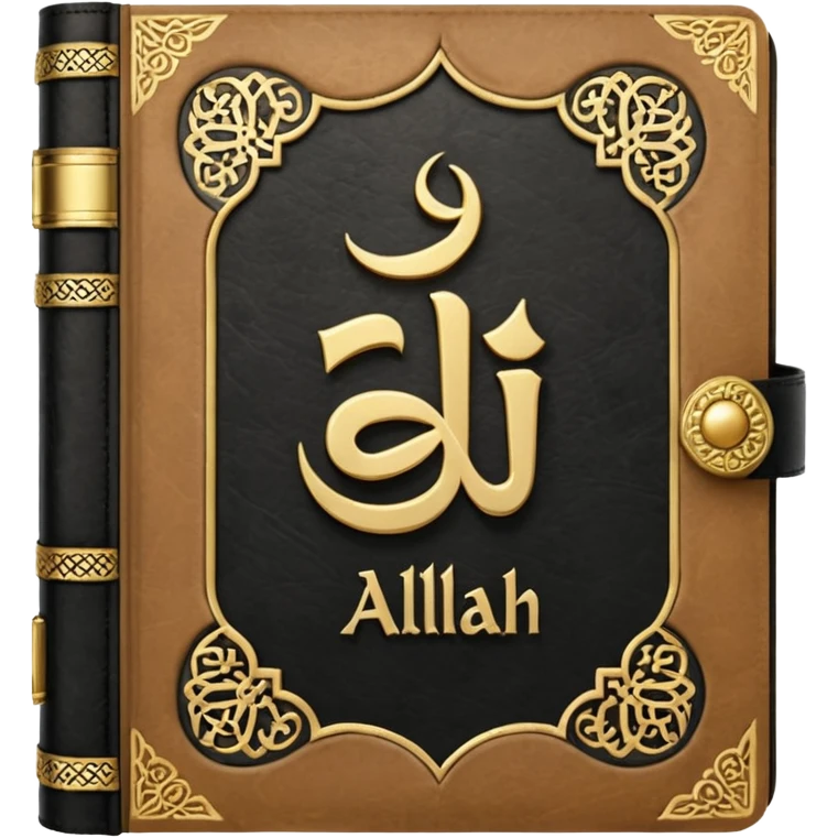 Quran closed book and Allah written in it emoji