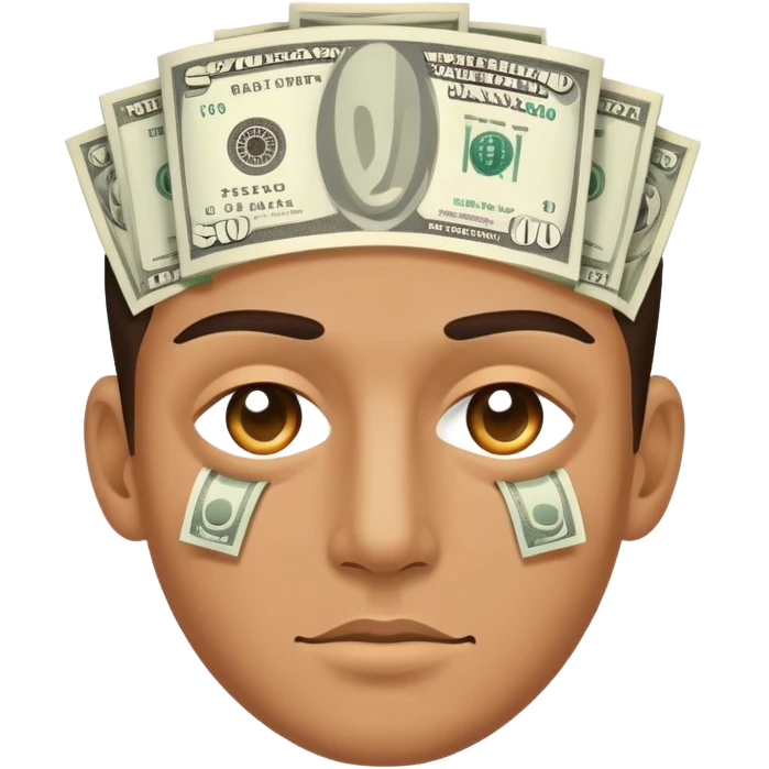 money with cucumbers on his eyes  emoji