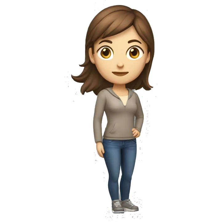 caucasian female brown hair playing video game emoji