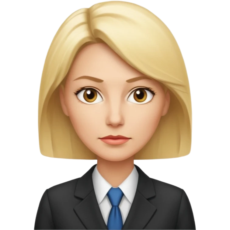 serious blond business woman in her forties emoji