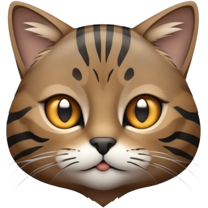 cinematic-noble-grey-and-black-brown-tabby-cat-portrait-emoji,-head-tilted-slightly-with-a-dramatic,-sleek-grey-brown-fur-with-dark-black-tabby-stripes,-sparkling-amber-eyes-barely-open,-simplified-yet-irresistibl emoji
