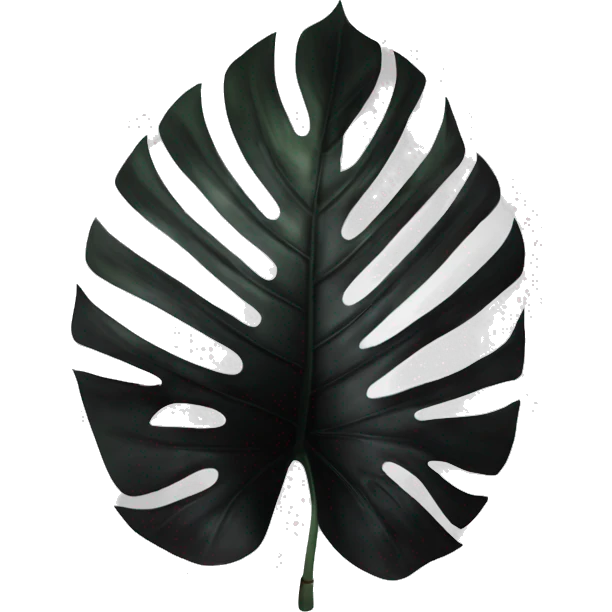 monstera deliciosa leaf with black negative space emoji