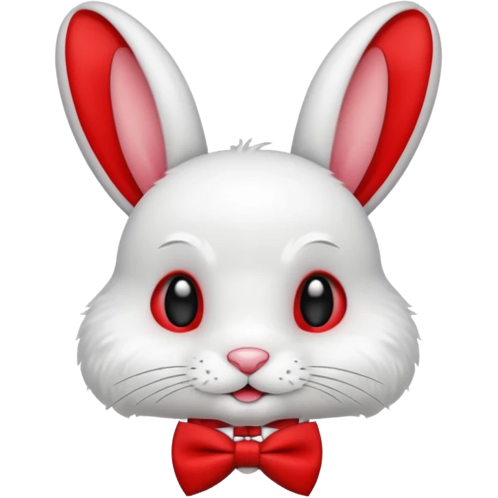 Cartoon rabbit with oversized bow tie emoji