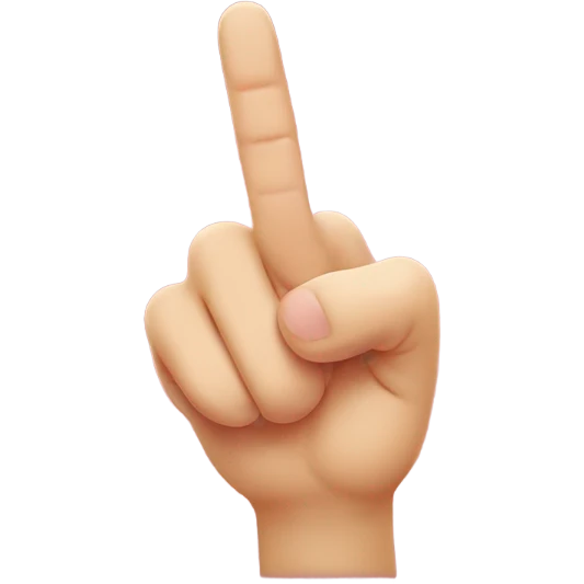 finger heart🫰made of middle finger instead of index finger  emoji