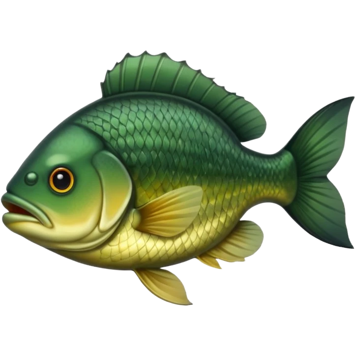 Dark green river fish perch emoji