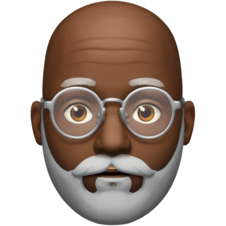 bald headed silver beard black man glasses emoji