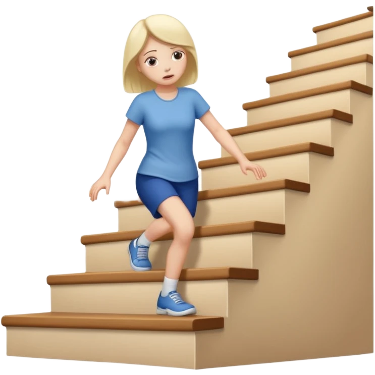 lose strength in stairs white female  emoji
