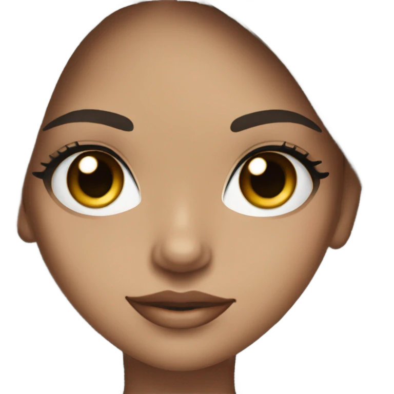 girl with straight, dark brown hair, long lashes, light skin, black eyes, eyeliner with silver hoop earrings emoji
