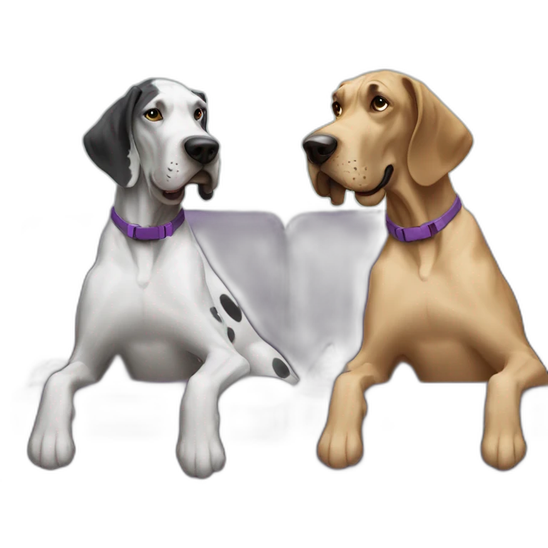 two great danes playing video games emoji