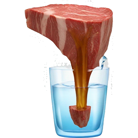 water pouring onto a steak from a glass emoji