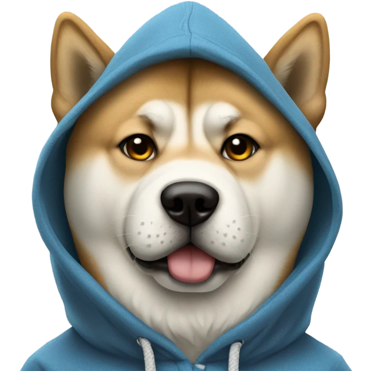 akita wearing a hoodie that has the word king wrote on it  emoji