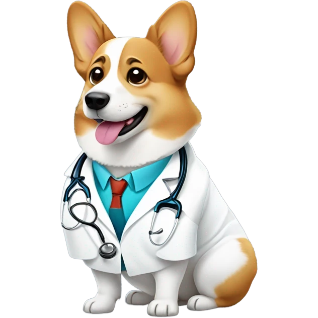 Corgi dog as a doctor emoji