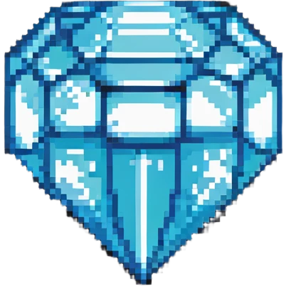 blocky pixelated Minecraft diamond emoji, less realistic emoji