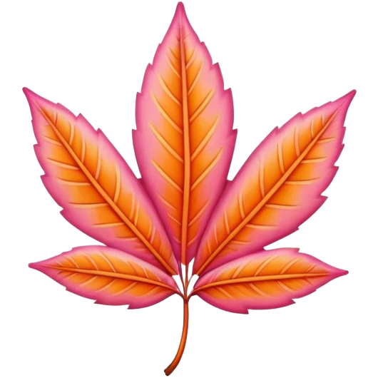 ultra realistic pink and orange leaf emoji