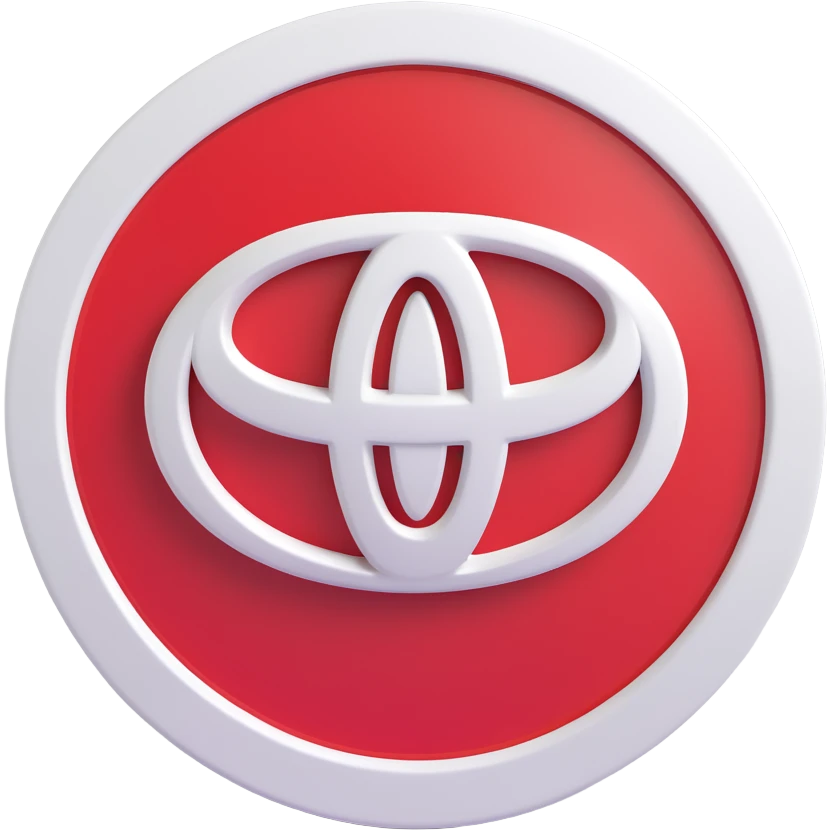 3D circular pattern with white "Toyota" text in the center, red and silver color scheme, modern style emoji