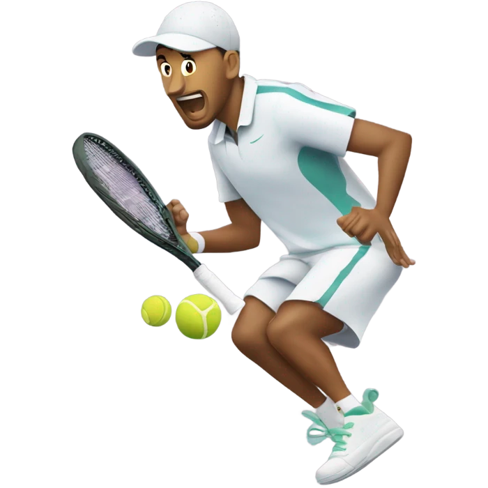Tennis player Nichols Nick Kyrgios with tennis racquet in hand emoji