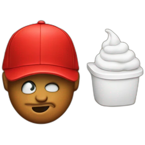 poop emoji wearing red make great again cap emoji