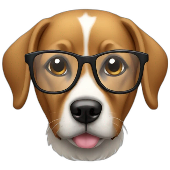 dog wearing galsses emoji
