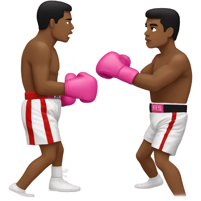 Muhammad Ali boxing with pink gloves ￼ emoji