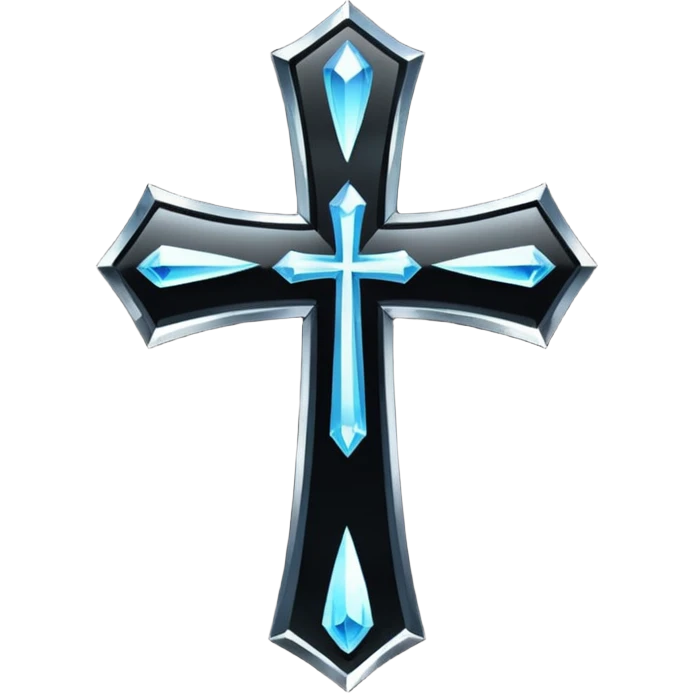 Glitter black cross emoji