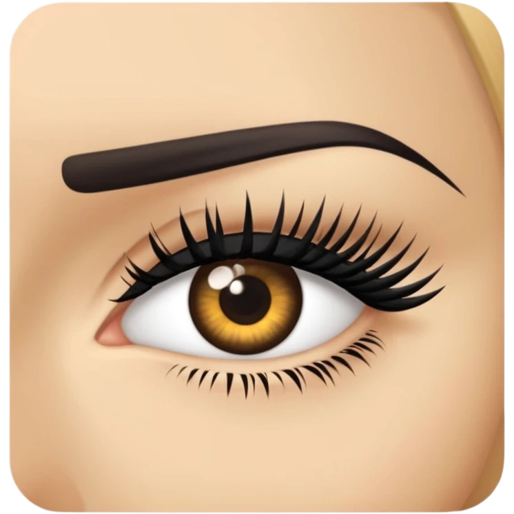 eyelash strip above an open eye emoji