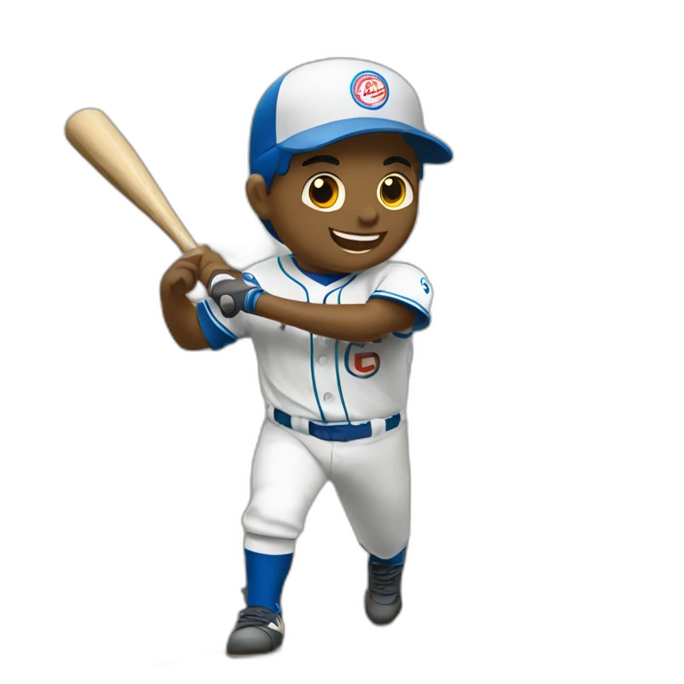 Un niño jugando al béisbol emoji