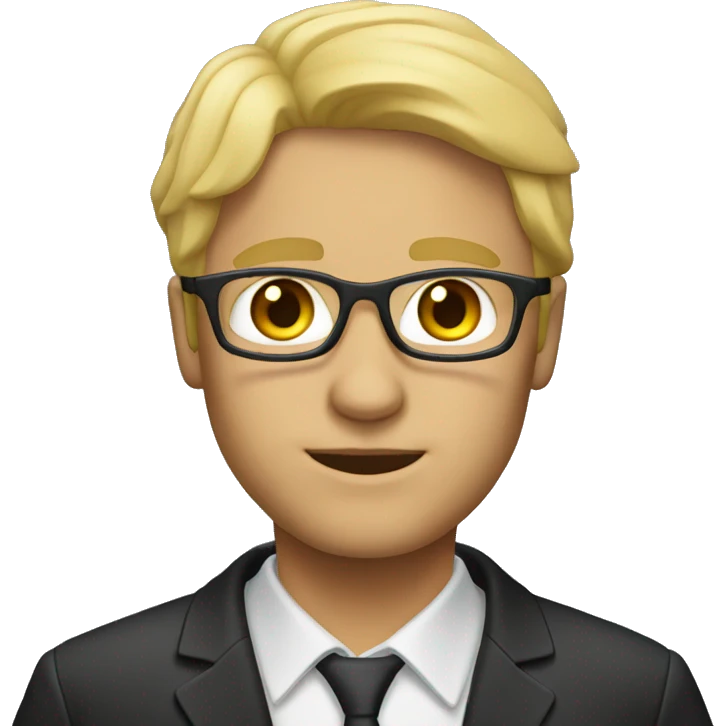 professor with medium, straight, blonde hair  emoji