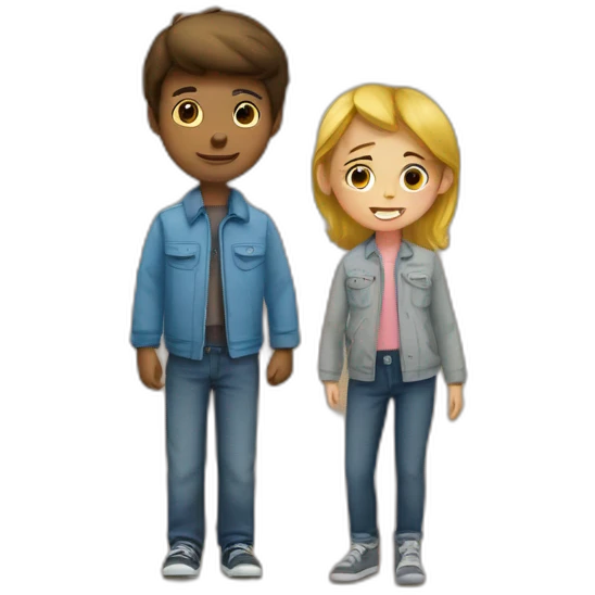 un garçon sur une fille emoji