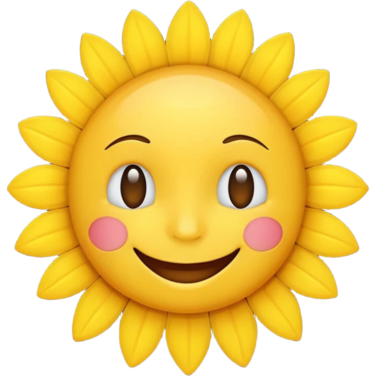 a sunshine emoji with a happy face emoji