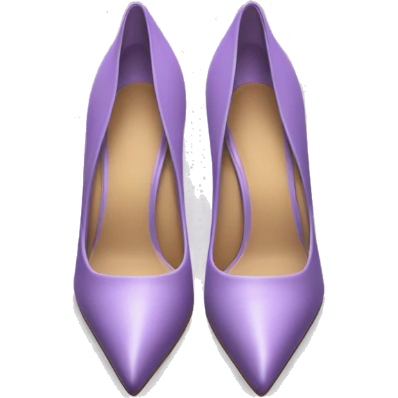 Realistic top view of a pair of lavender pointed toe stiletto high heel shoes. emoji