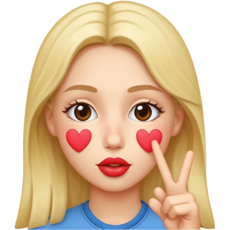 Kissy face with peace signs  emoji