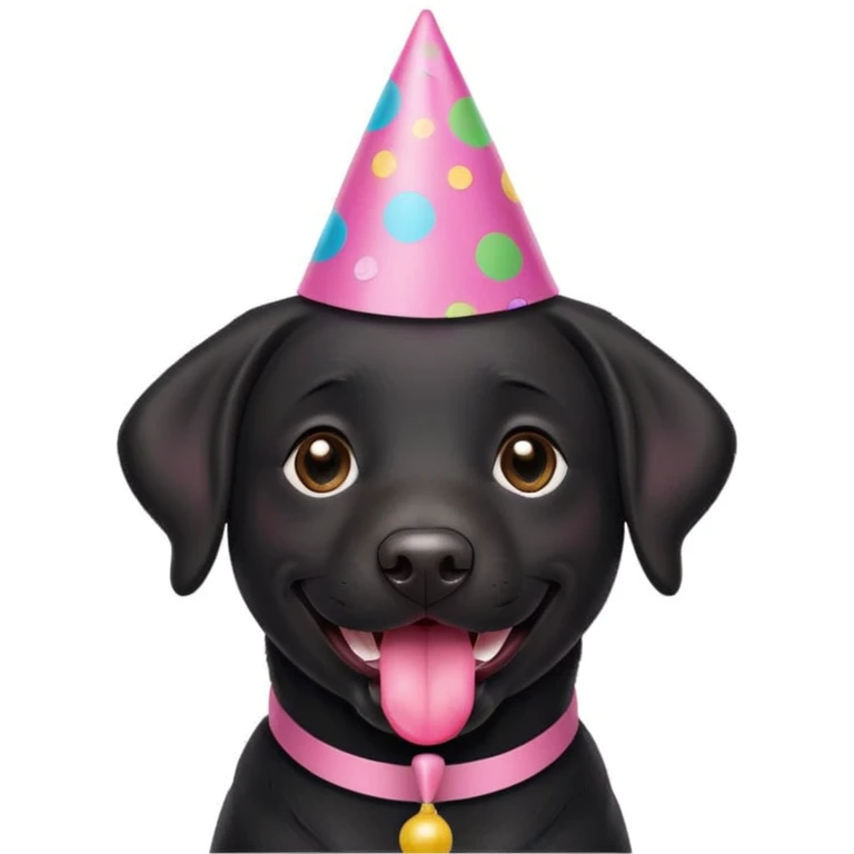 Black labrador saying Happy Birthday  emoji