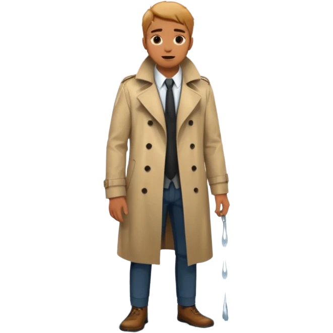 Man in trench coat pissing  emoji
