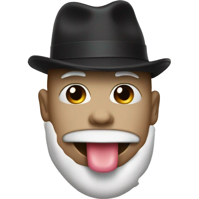 Tongue out with a hat emoji