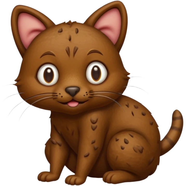 Bottomless bear poop shaped into a cat that eats rats emoji