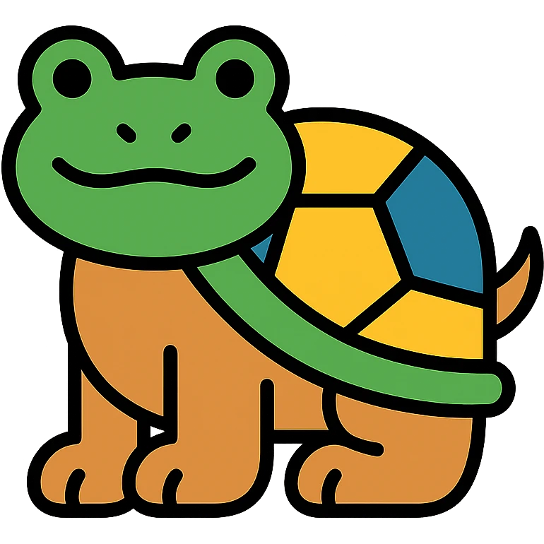 color outline icon of a hybrid frog-tortoise-dog emoji
