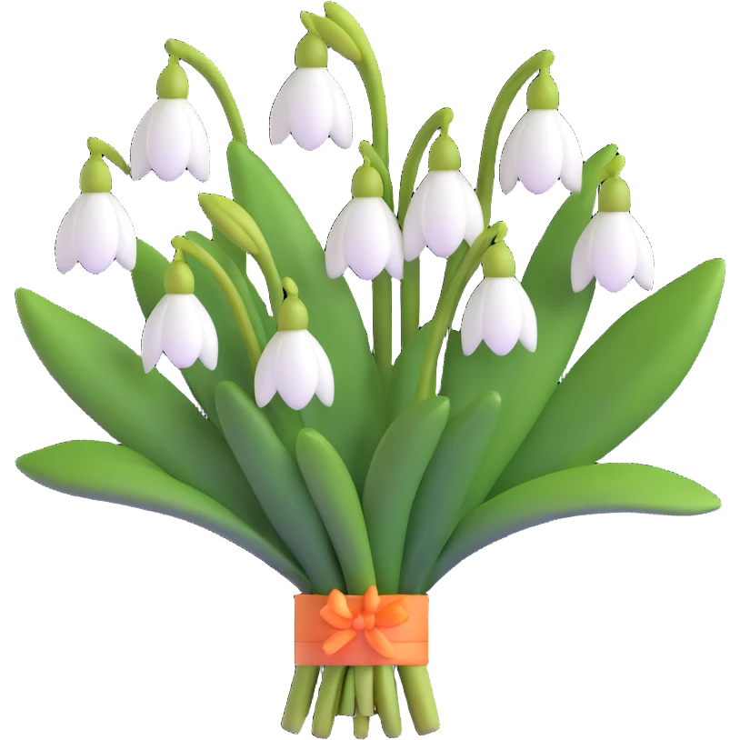 bouquet of snowdrop flowers emoji