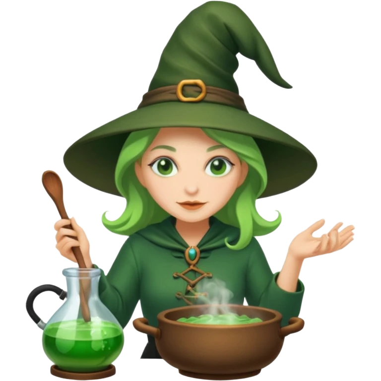 green witch cooking potion emoji