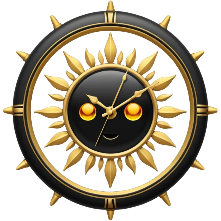 black sun clock emoji