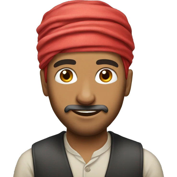Yemeni men make him with red hire emoji