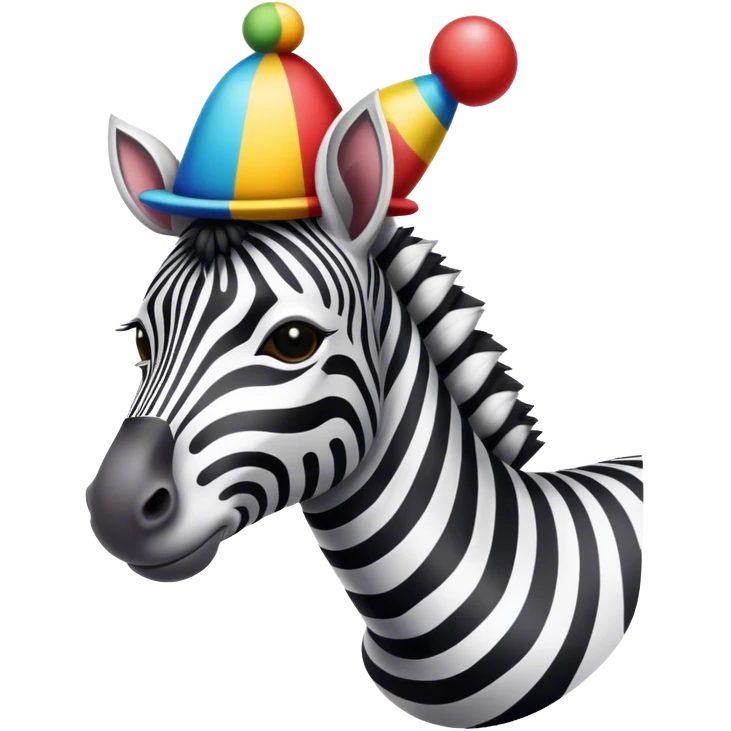 Zebre fou avec un chapeau de clown emoji