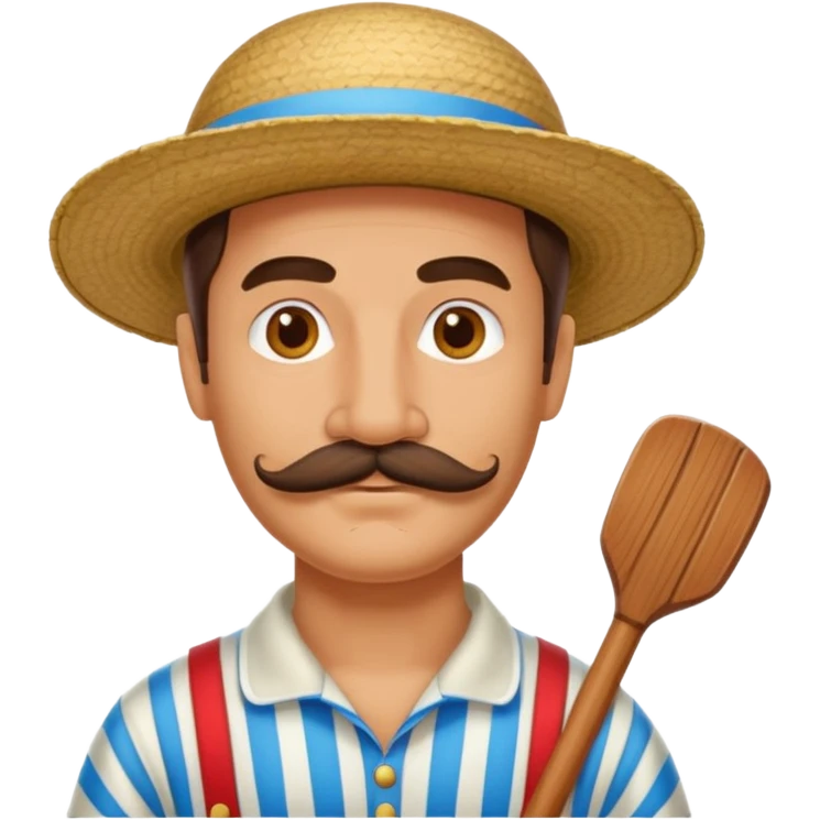 venetian gondolier with mustache, no rows emoji