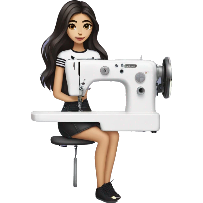 madison beer with  sewing machine emoji