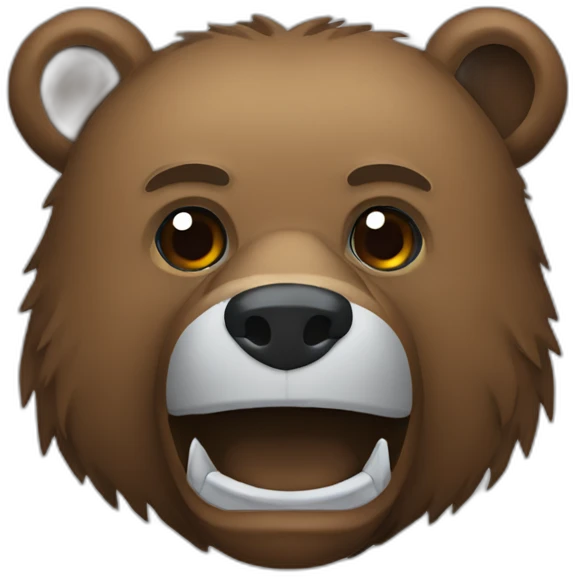Grizzly head hokey mask emoji