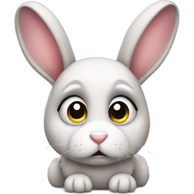 Cute rabbit with sad eyes emoji