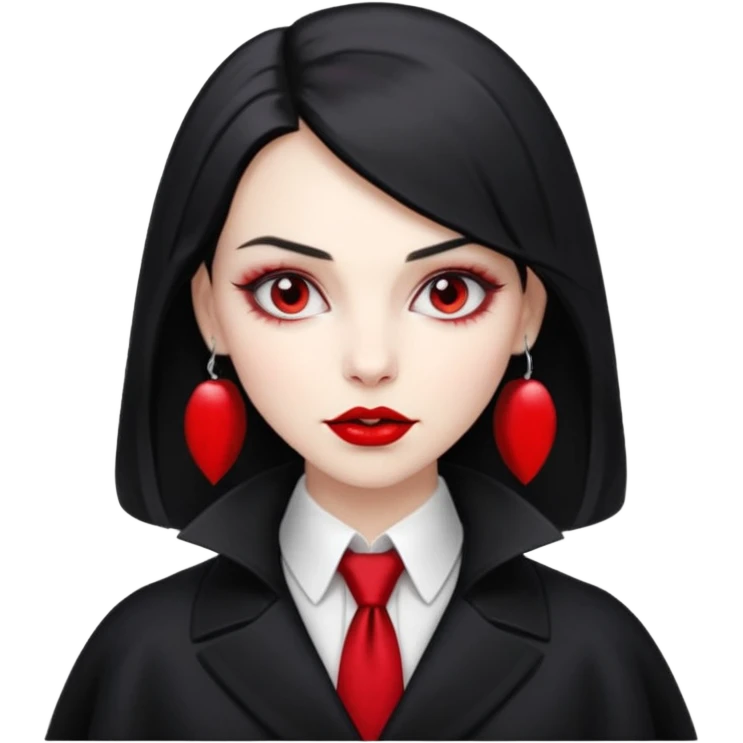 female vampire with coat long collars with tie emoji