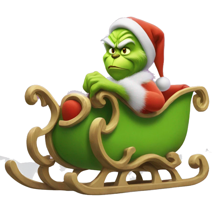 grinch on his sled emoji