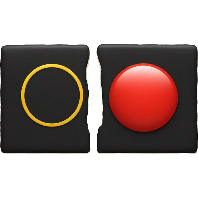 black and red rectangle with a medium yellow circle in the misdle emoji