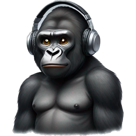 gorilla with headphones emoji
