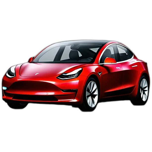 Tesla model 3 red emoji